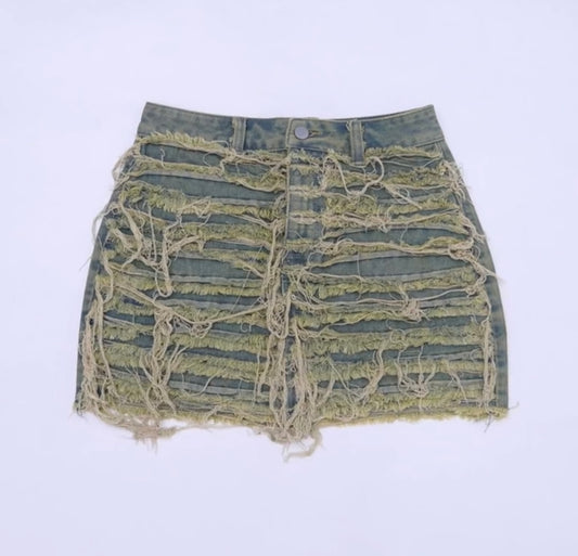 Distressed Mini Skirt
